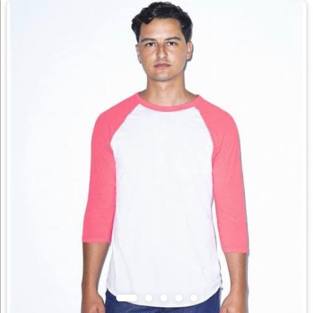 American Apparel hot pink raglan